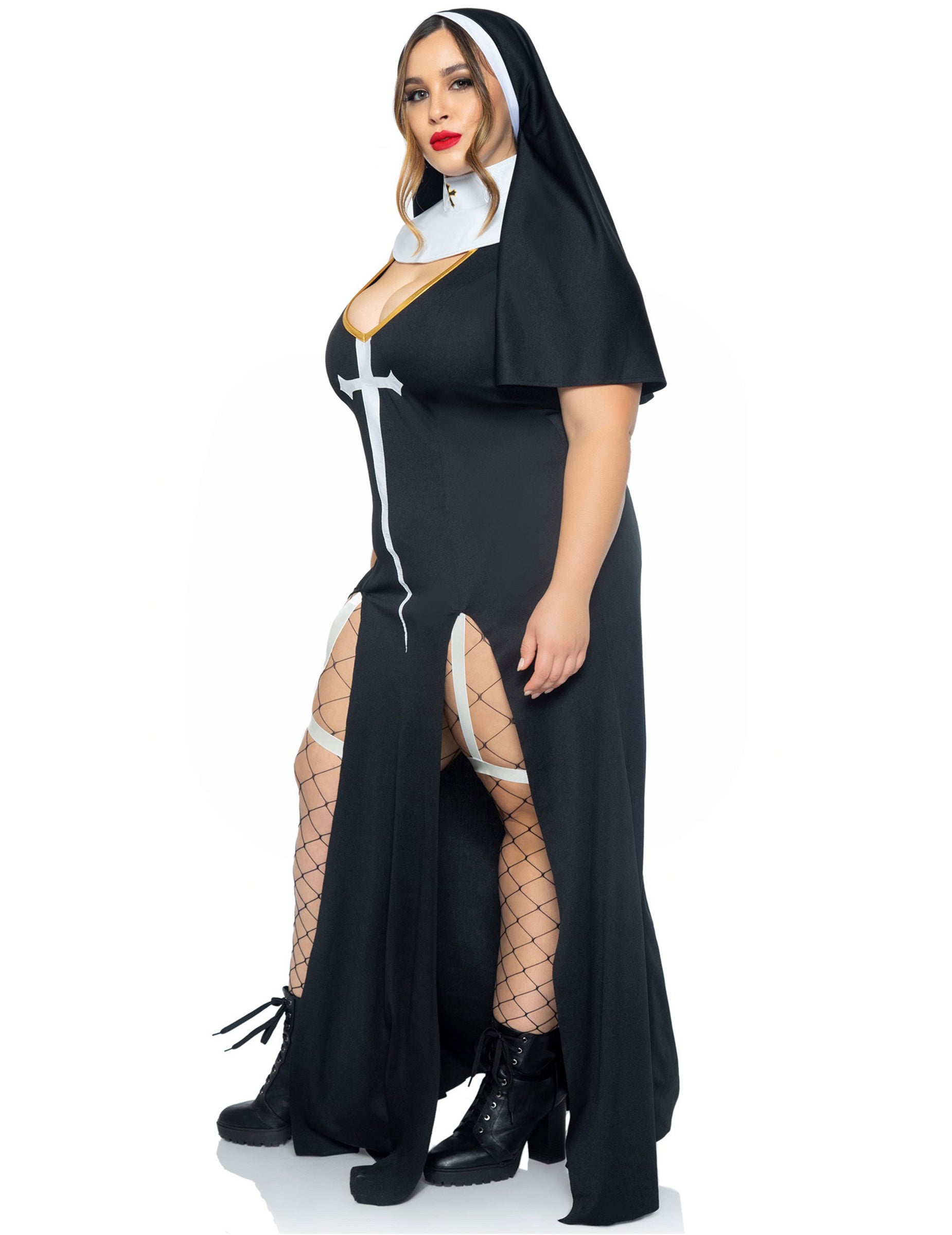 Déguisement de nonne sexy pour femme noir et blanc