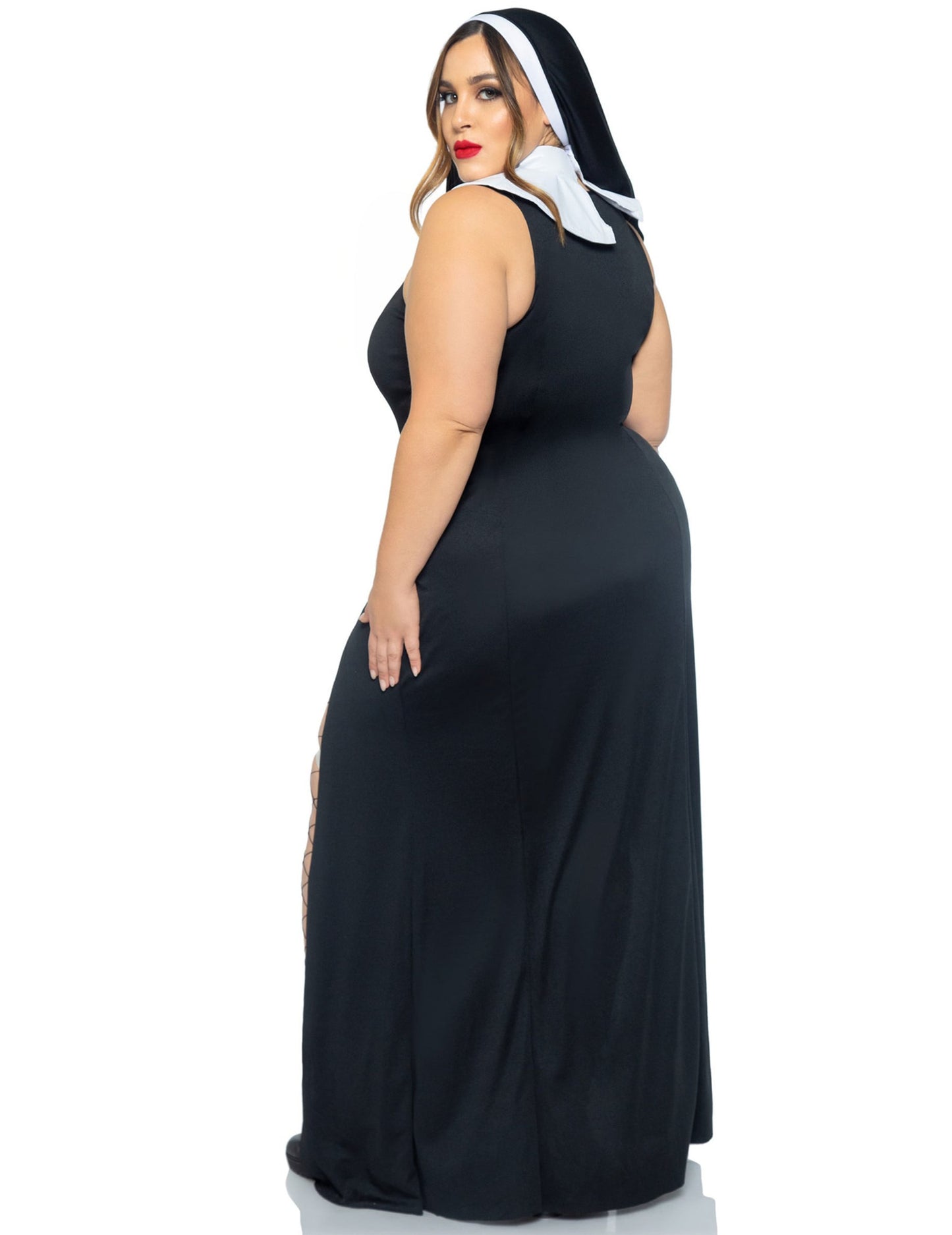 Vue de dos du déguisement de nonne sexy pour femme