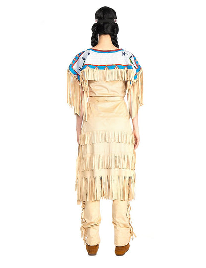 Nscho-Tschi™-Kostüm Damenkostüm Winnetou™ für Fasching Indianerin braun-blau