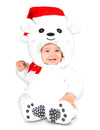 Déguisement ours blanc pour bébé blanc avec bonnet de Noël rouge