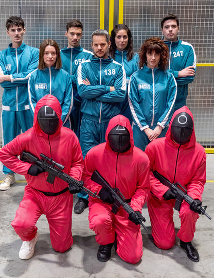 Killershow-Kostüm für Erwachsene koreanische Serie grün-weiß