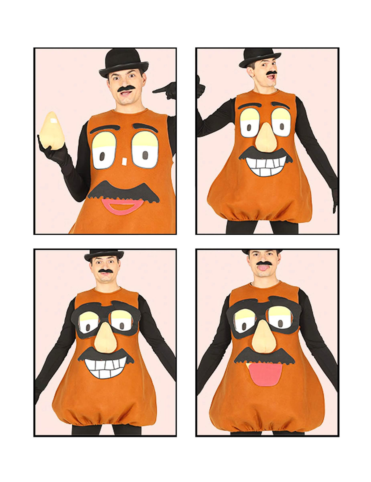 Lustiges personalisierbares Kartoffel-Kostüm Karneval-Kostüm braun