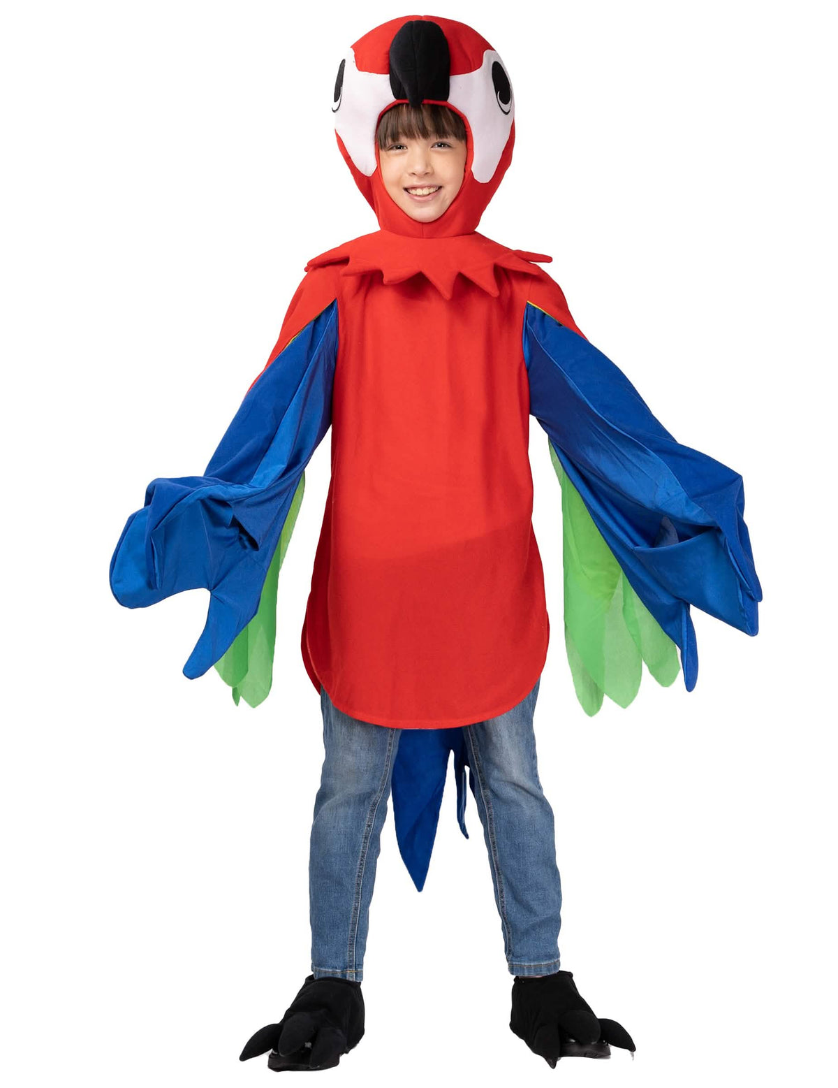 Déguisement de perroquet pour enfant multicolore rouge bleu et vert