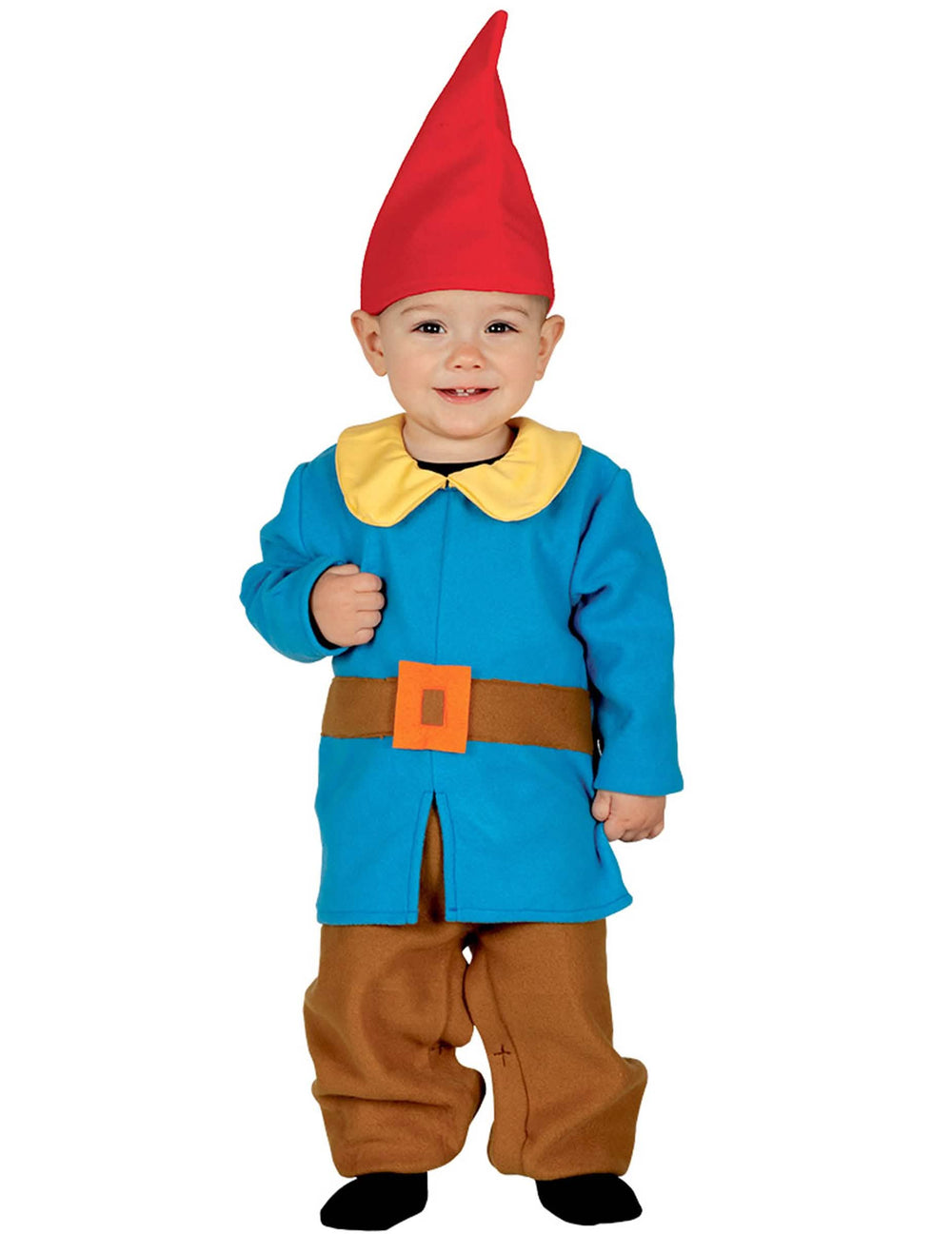 Zwerg-Kostüm für Baby Blau mit Rotem Hut und Brauner Hose