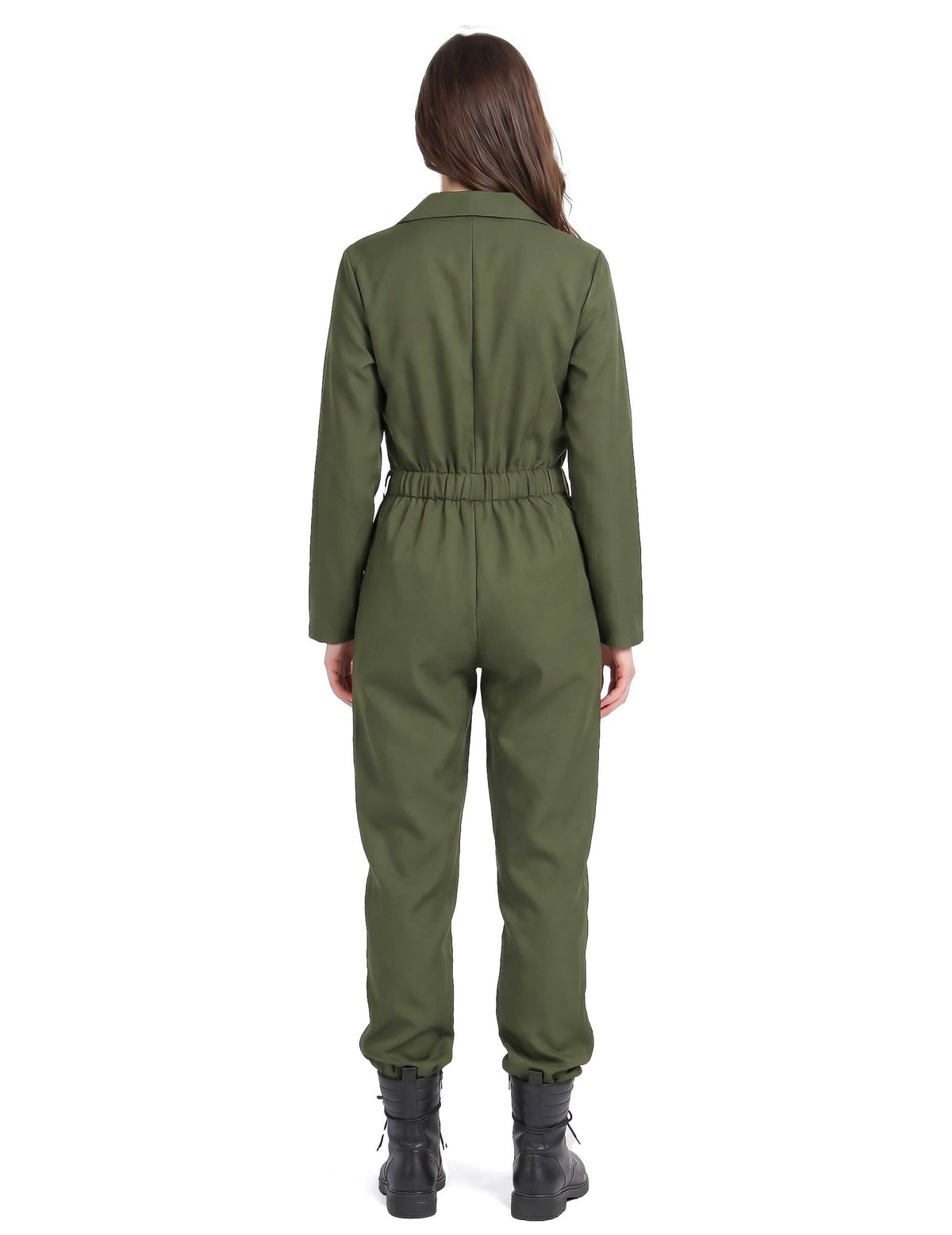Sexy Kampfpilotin Overall für Damen Karneval khaki