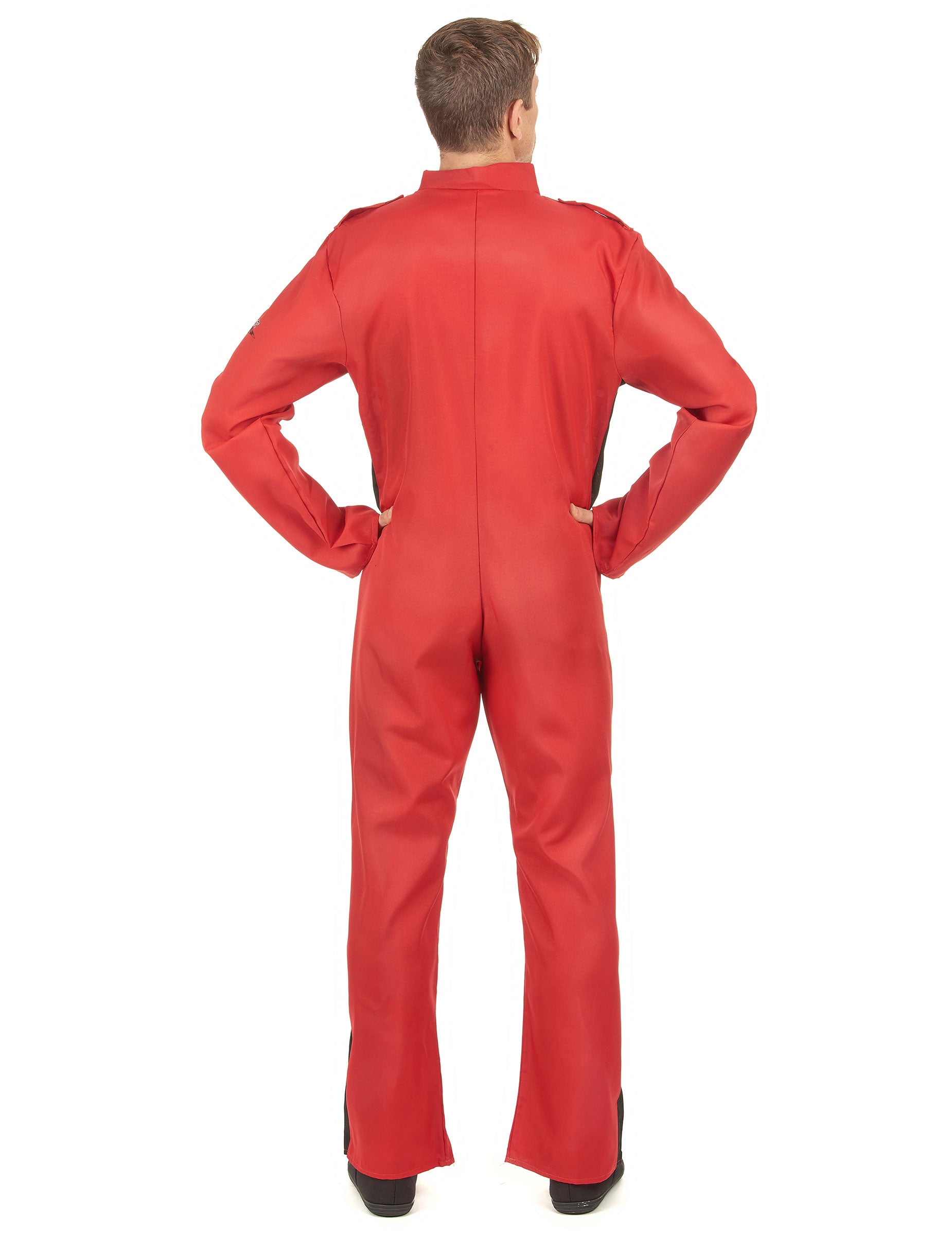 Vue de dos du déguisement pilote de course pour homme