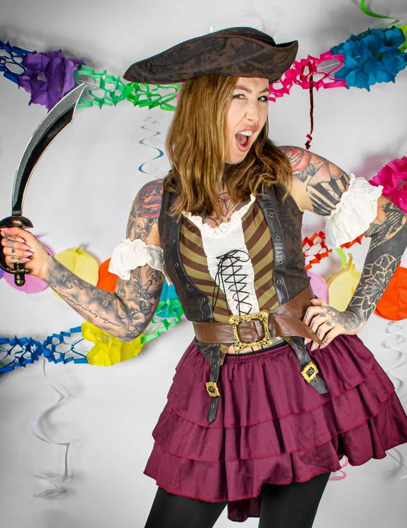Abenteuerliches Piratenkostüm Steampunk für Damen