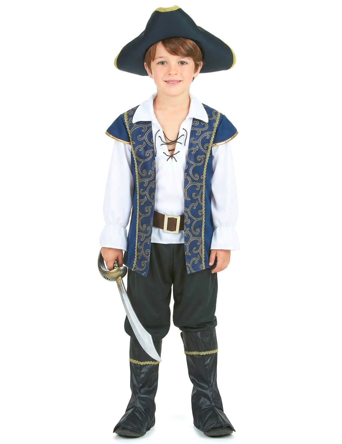 Vue de face du déguisement de pirate pour garçon