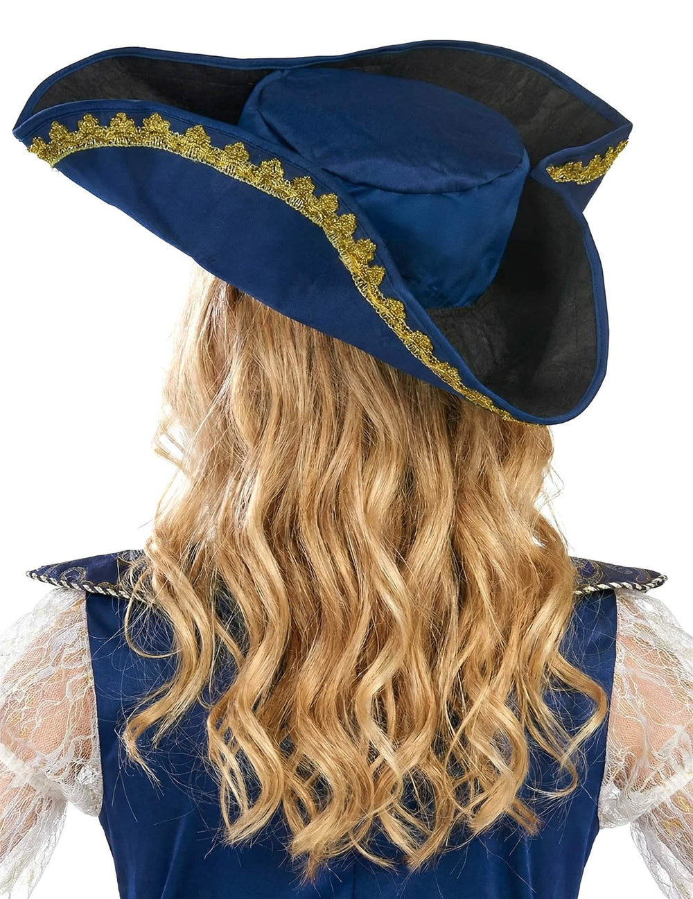 Vue de dos du chapeau du déguisement de pirate pour fille