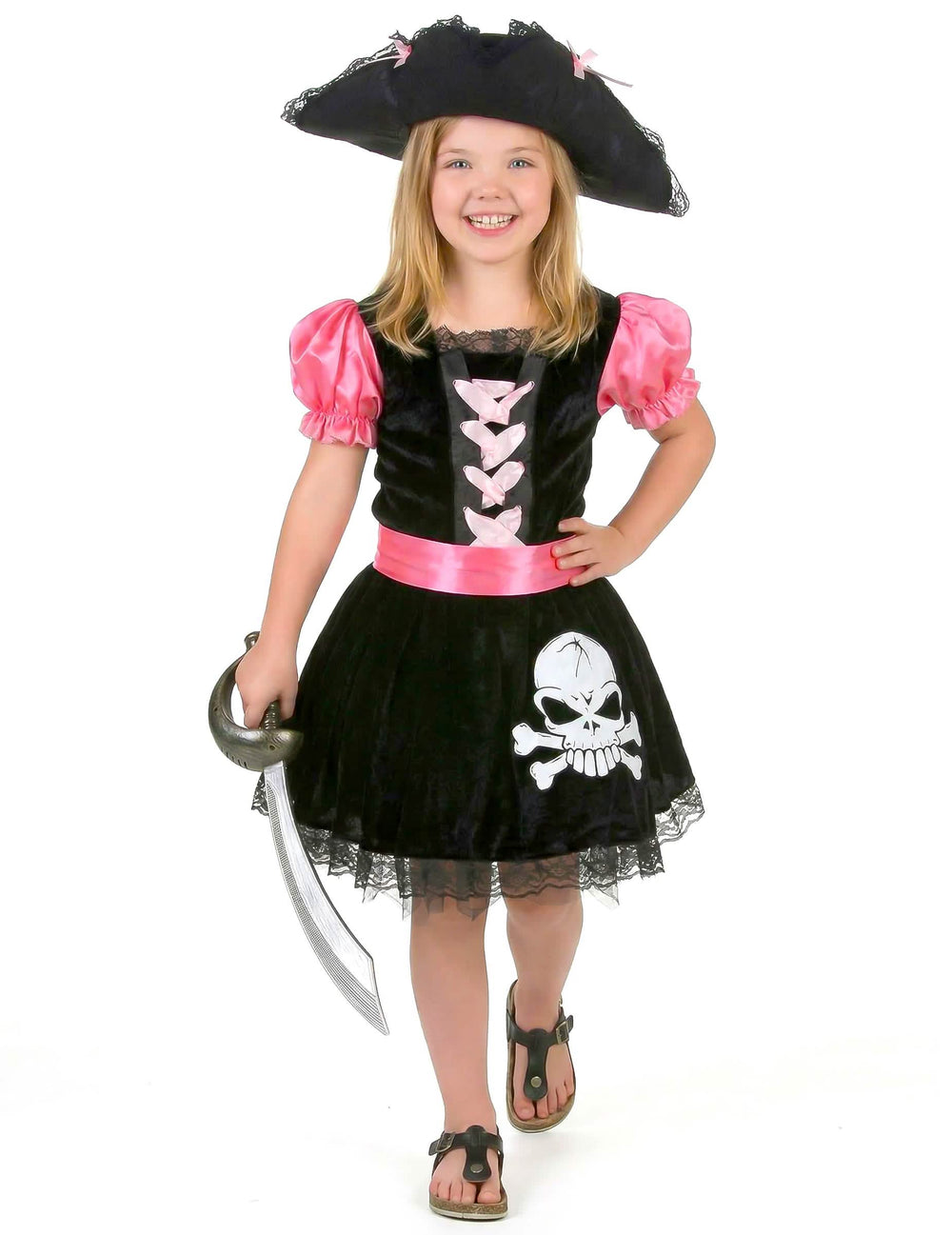 Vue de face du déguisement pirate girly