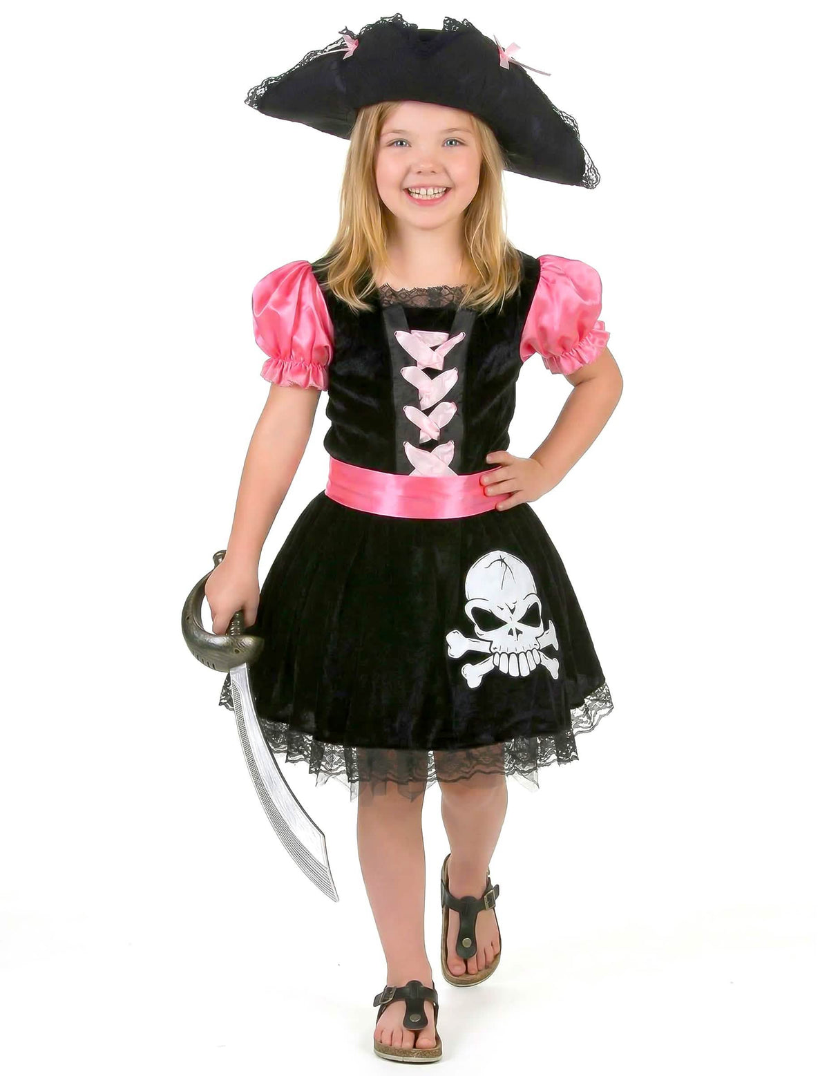 Vue de face du déguisement pirate girly