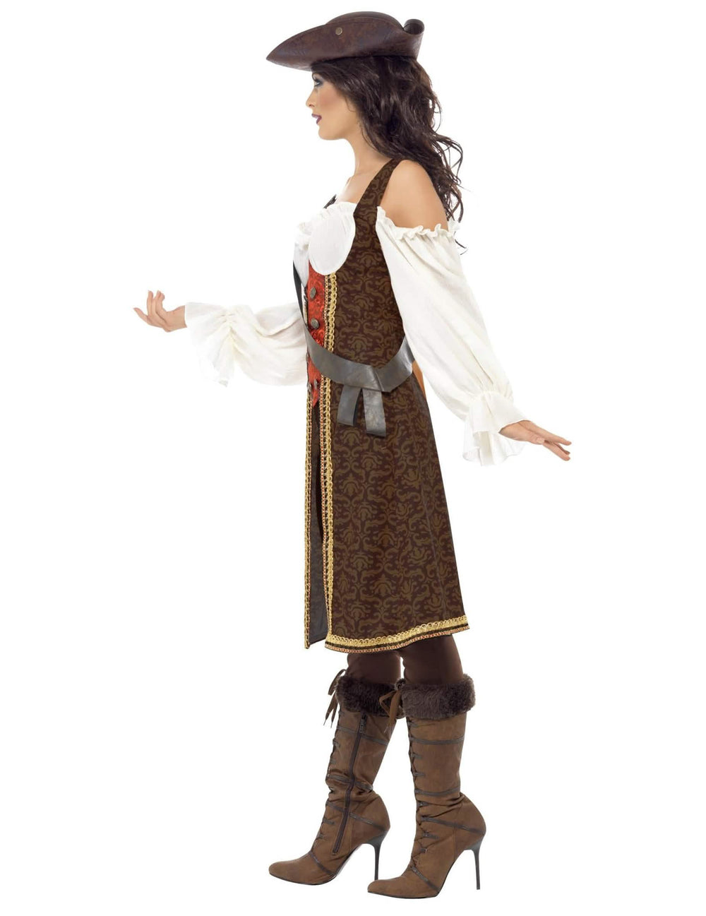 Vue de profil du déguisement de pirate pour femme