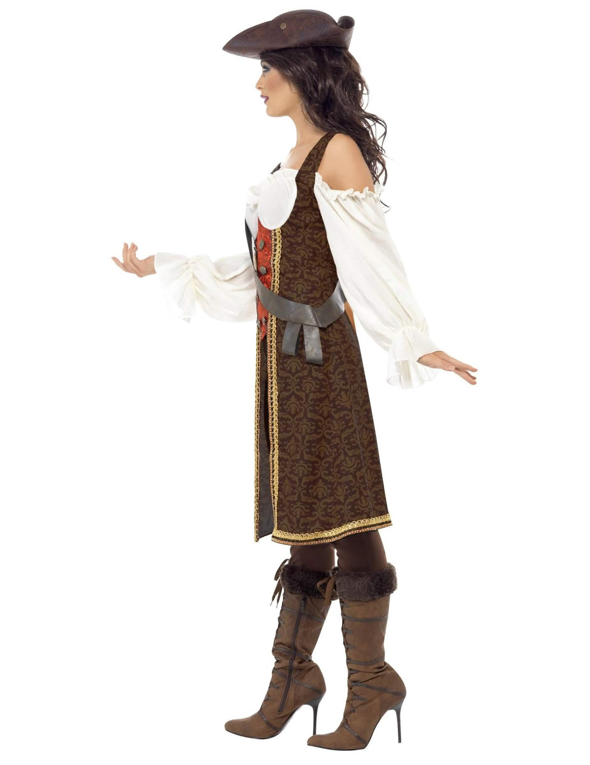 Vue de profil du déguisement de pirate pour femme