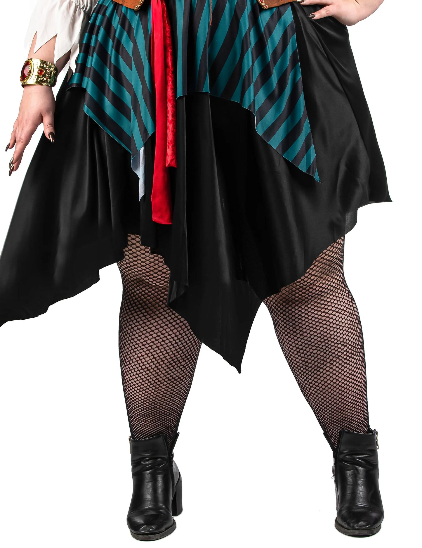 Déguisement pirate rayé bleu et noir grande taille femme