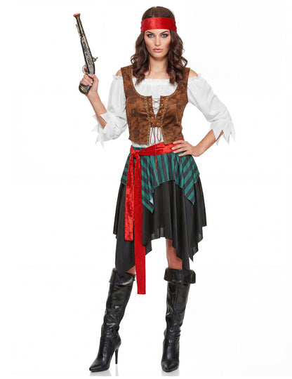 Piraten-Kostüm für Damen 5-teilig