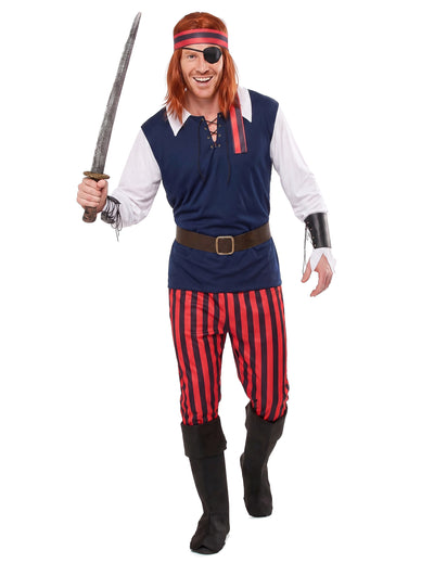 9-teiliges Piratenkostüm für Herren