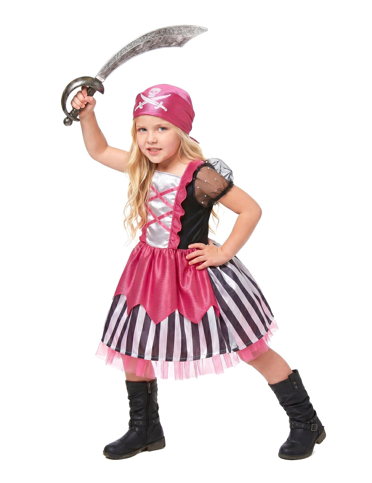 Rosa Piratenkostüm für Mädchen