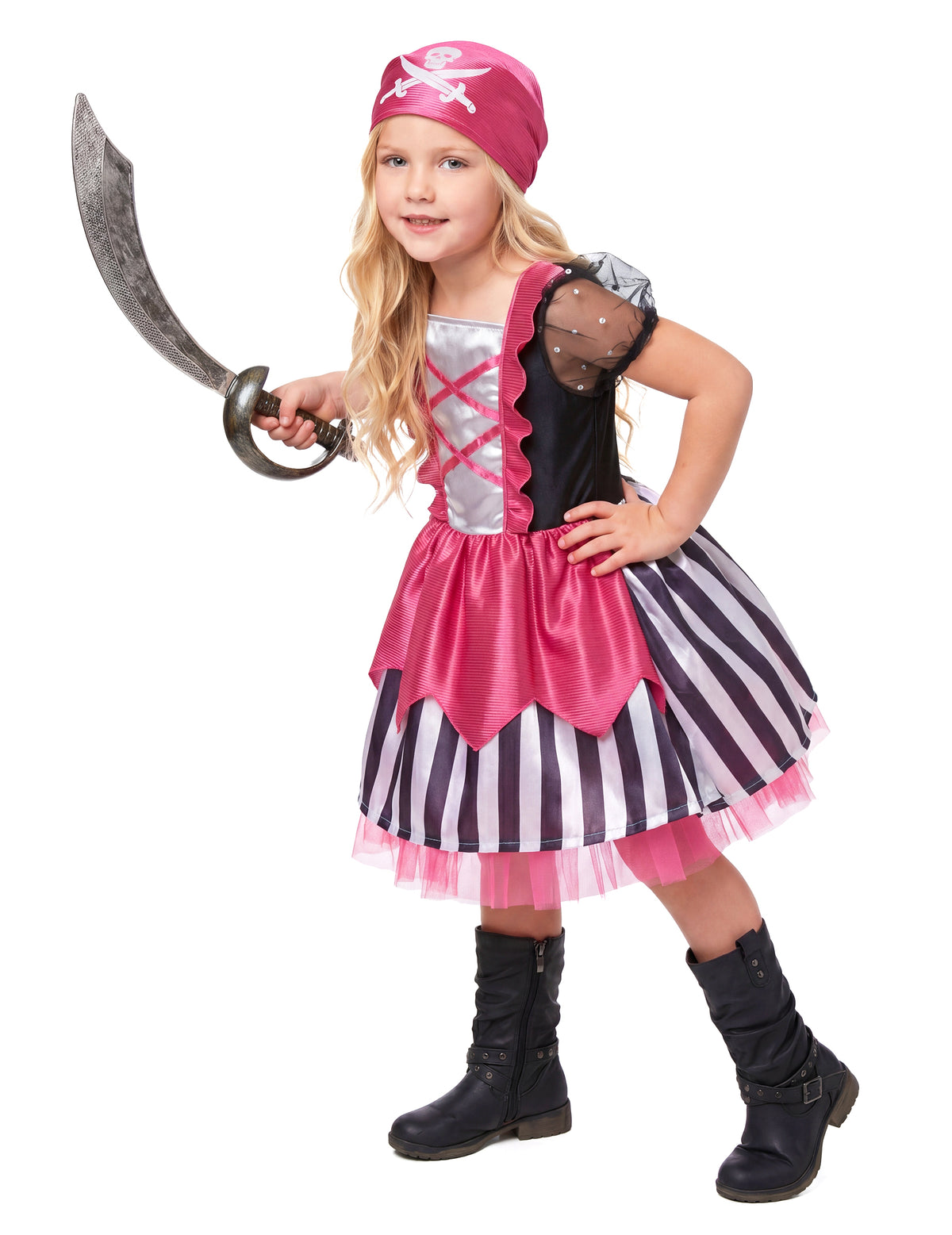 Rosa Piratenkostüm für Mädchen