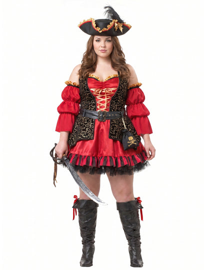 Déguisement Pirate rouge pour femme - Premium