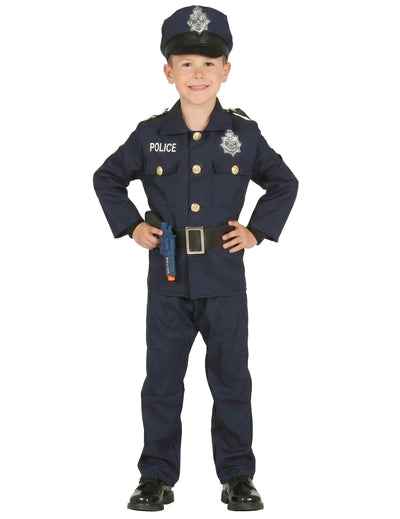 Polizei-Kostüm für Kinder Uniform-Verkleidung Karneval blau-schwarz