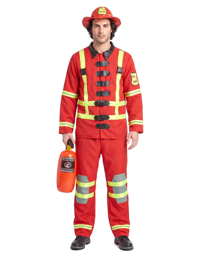 Feuerwehrmann-Kostüm für Herren Beruf und Uniform rot