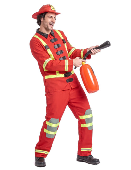 Feuerwehrmann-Kostüm für Herren Beruf und Uniform rot