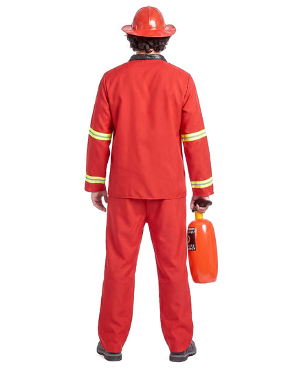 Feuerwehrmann-Kostüm für Herren Beruf und Uniform rot
