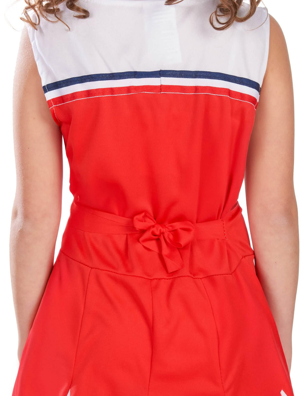 Detail des Bindebands im Rücken des USA-Cheerleader-Kostüms