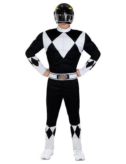 Vue d'ensemble du déguisement Power Ranger™ pour adulte noir