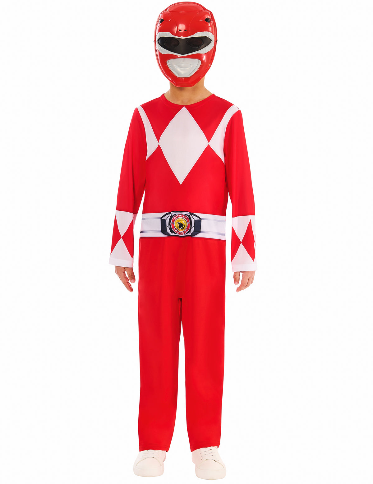 Vue de face du déguisement Power Ranger pour enfant