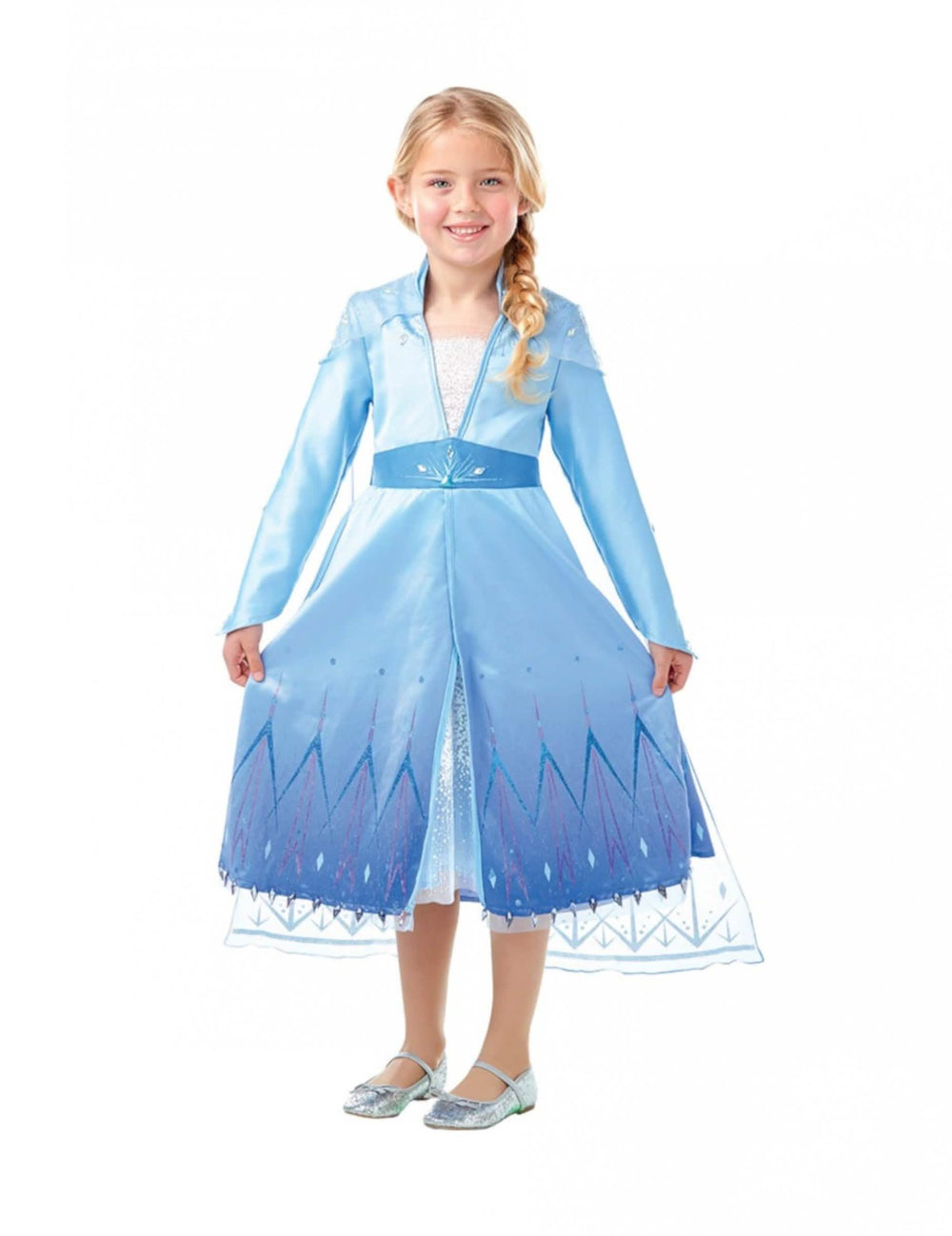 Vue de face du déguisement premium Elsa La Reine des Neiges 2