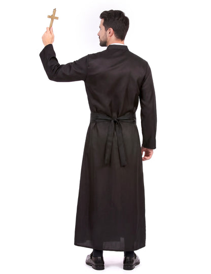 Priester-Herrenkostüm schwarz-weiss
