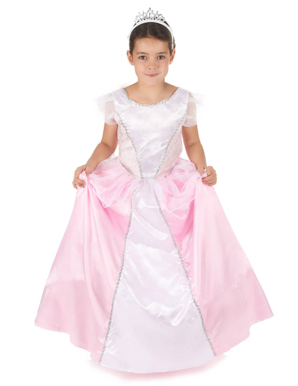 Prinzessinnenkostüm für Mädchen in Rosa und Weiß mit Diadem