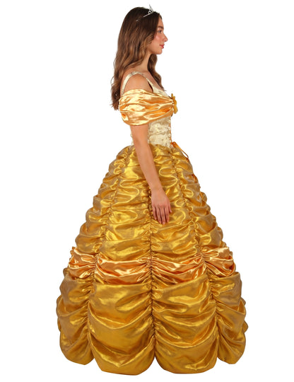 Déguisement princesse jaune haut de gamme pour femme