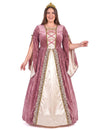 Mittelalterliches Prinzessinnenkostüm Plus Size rosa-weiss für Damen