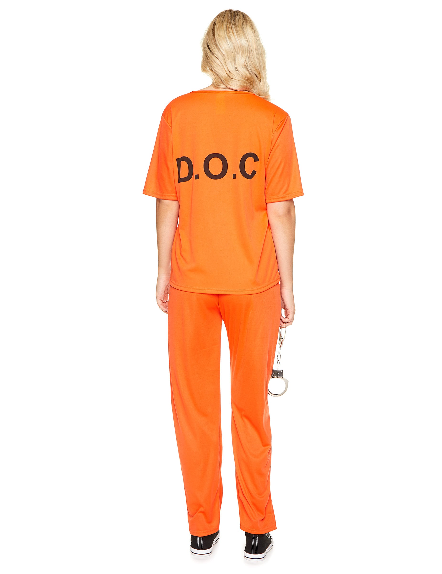 Vue de dos du déguisement de prisonnière pour femme