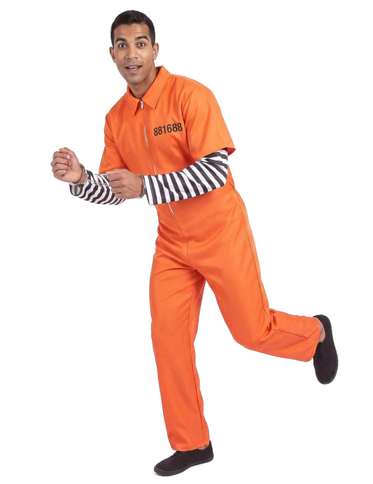 Gefangenenkostüm für Herren Sträflings-Verkleidung orange