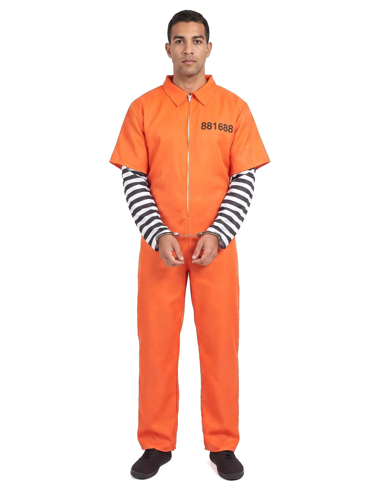 Gefangenenkostüm für Herren Sträflings-Verkleidung orange