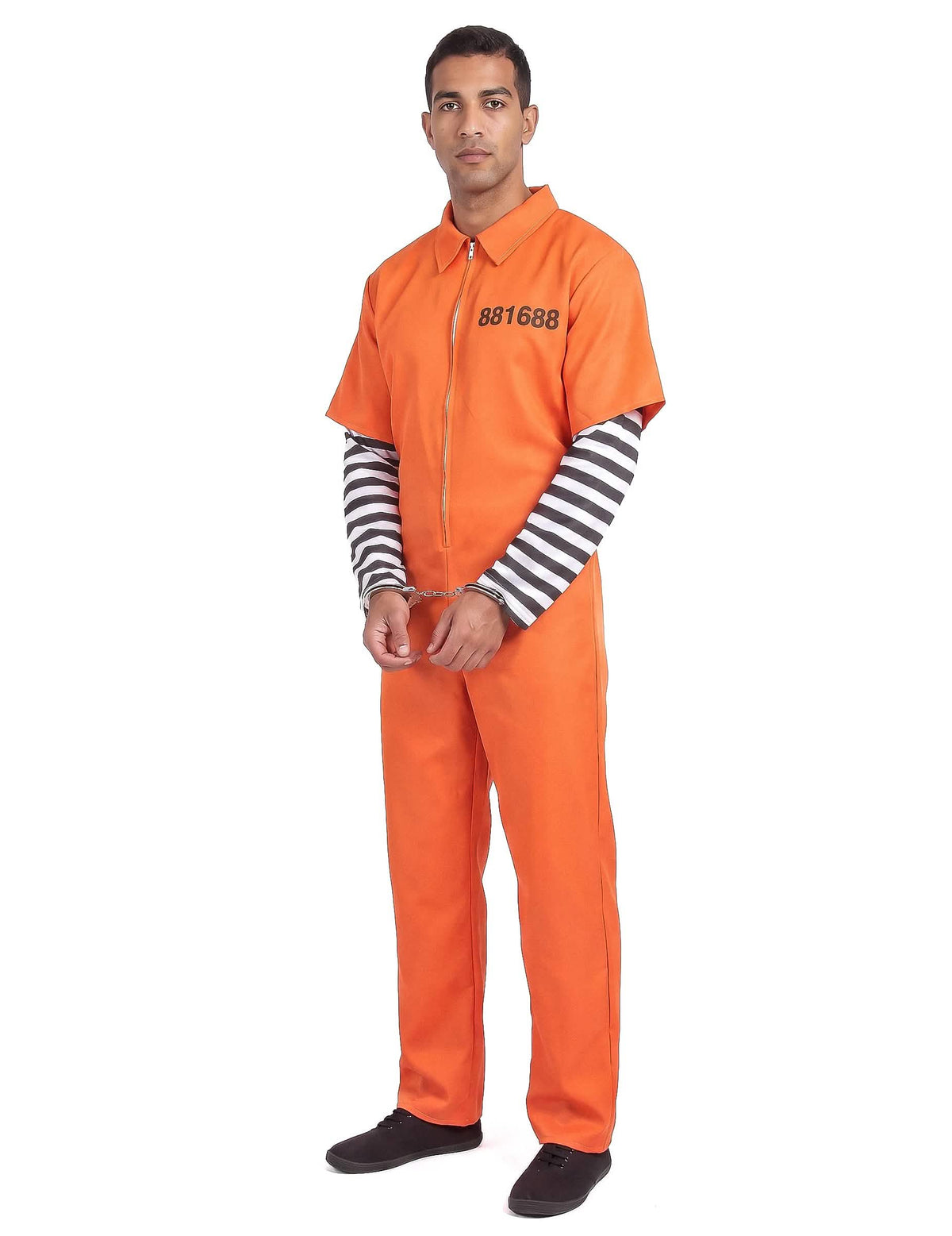 Gefangenenkostüm für Herren Sträflings-Verkleidung orange