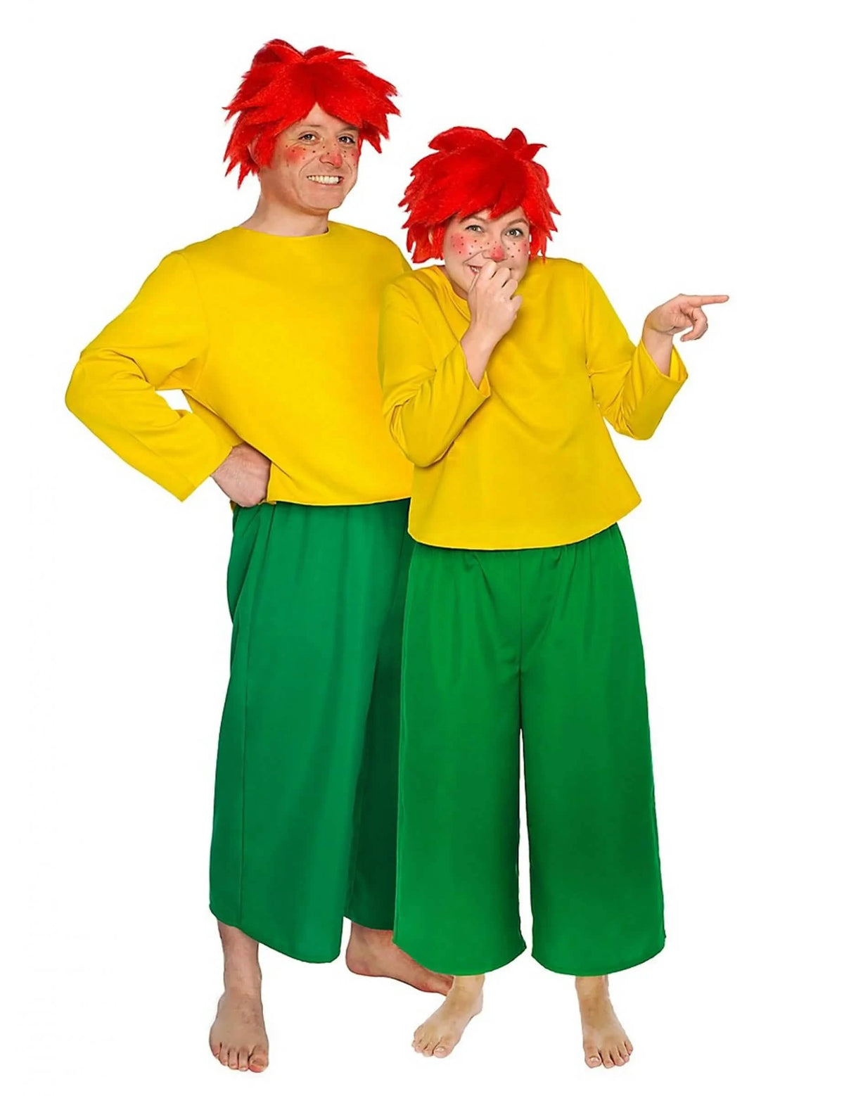 Pumuckl™-Verkleidung für Erwachsene Gelb und Grün mit Rotperücke