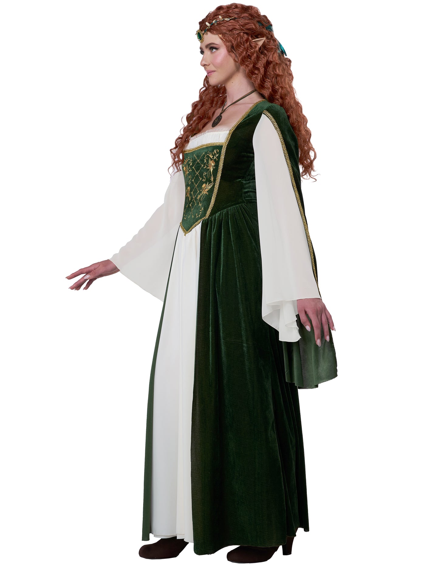 Vue de profil du déguisement de reine elfique