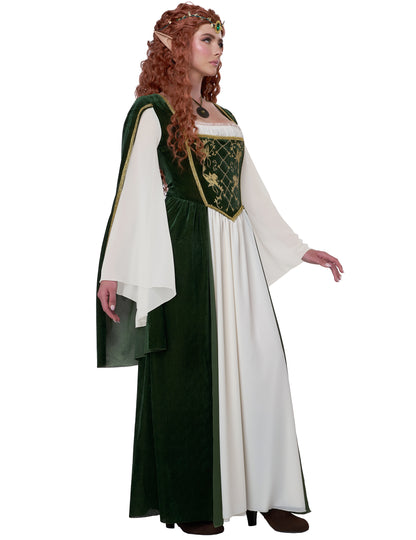 Vue de profil du déguisement de reine elfique