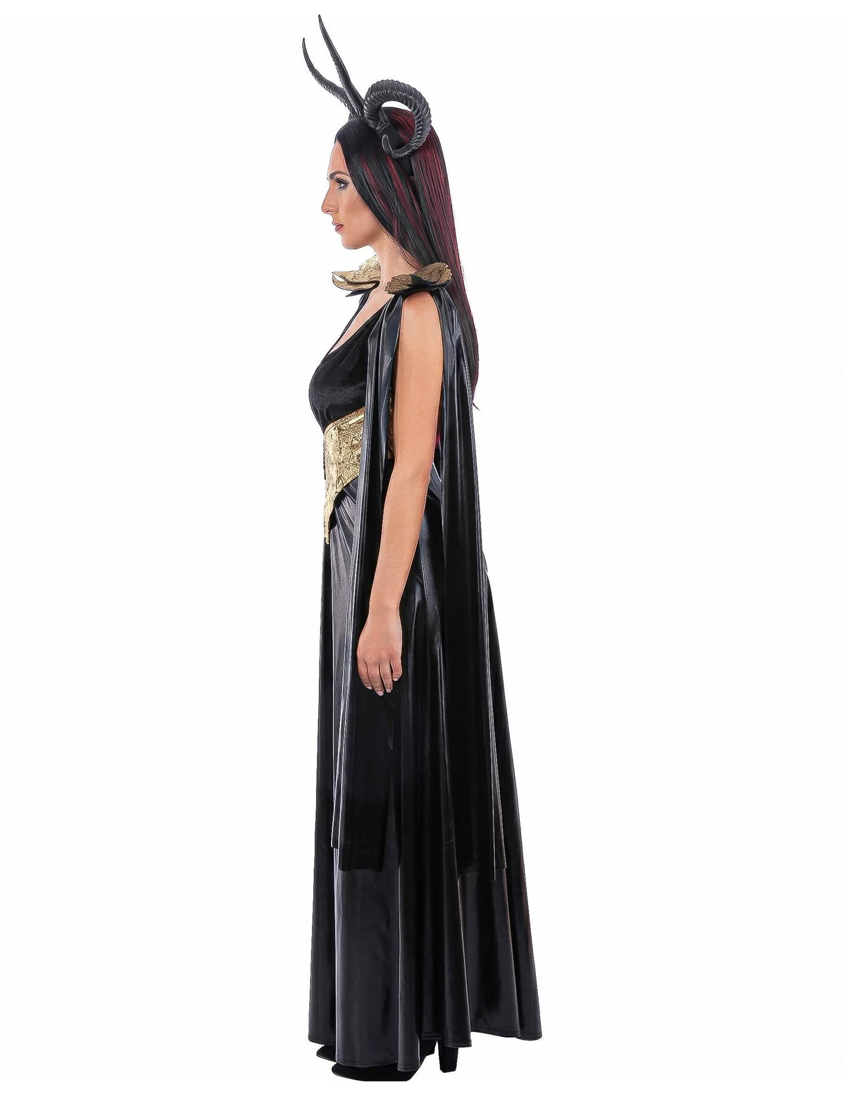 Böse Königin Kostüm schwarz-gold Damen