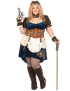 Steampunk-Kostüm Plus Size für Damen beige