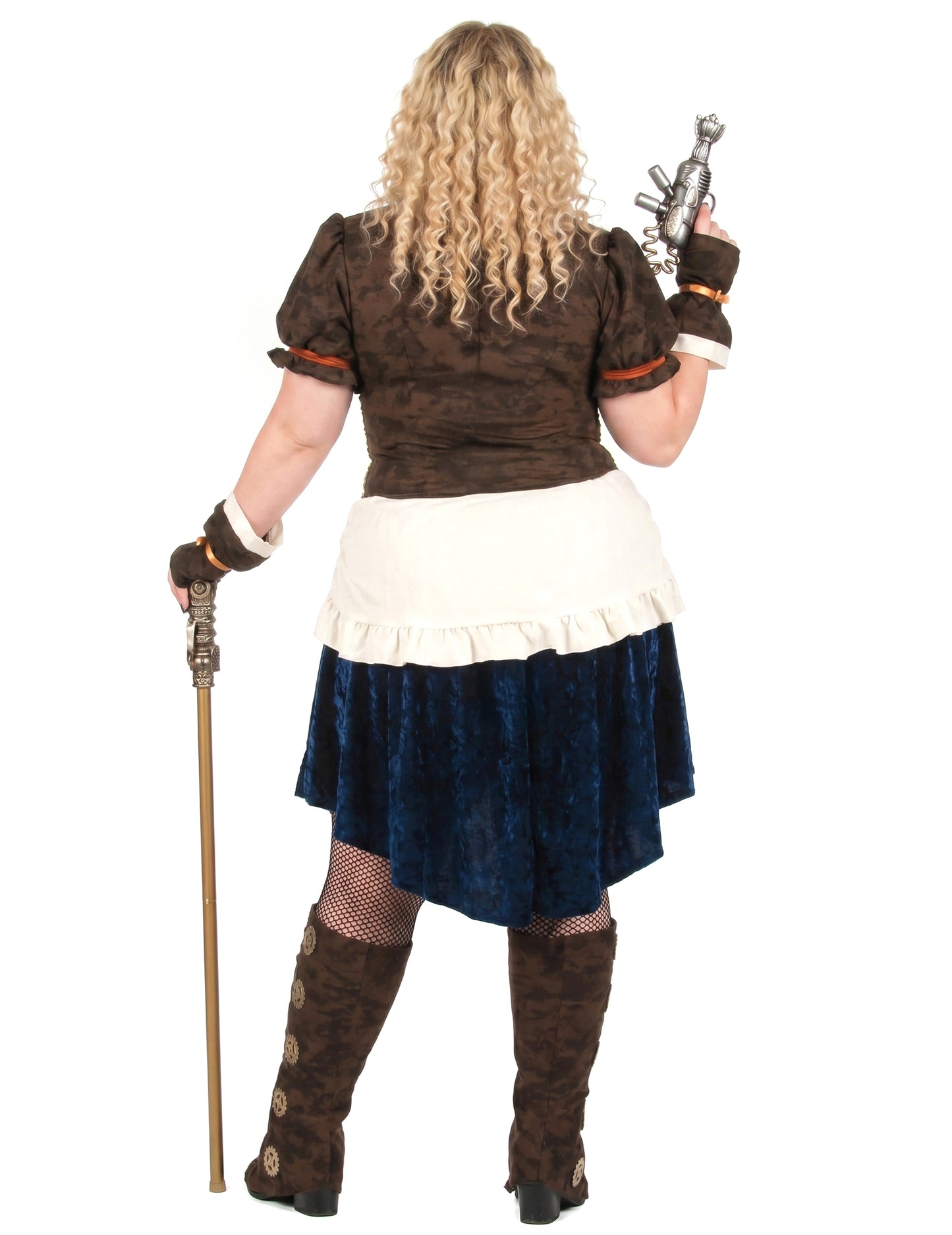 Steampunk-Kostüm Plus Size für Damen beige
