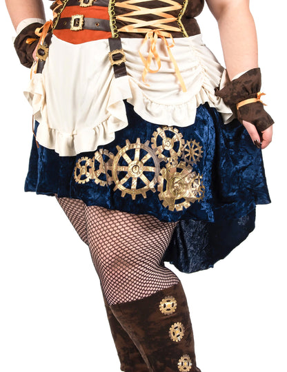 Steampunk-Kostüm Plus Size für Damen beige