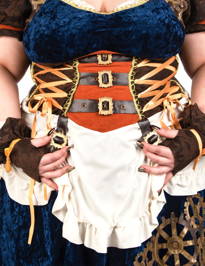 Steampunk-Kostüm Plus Size für Damen beige