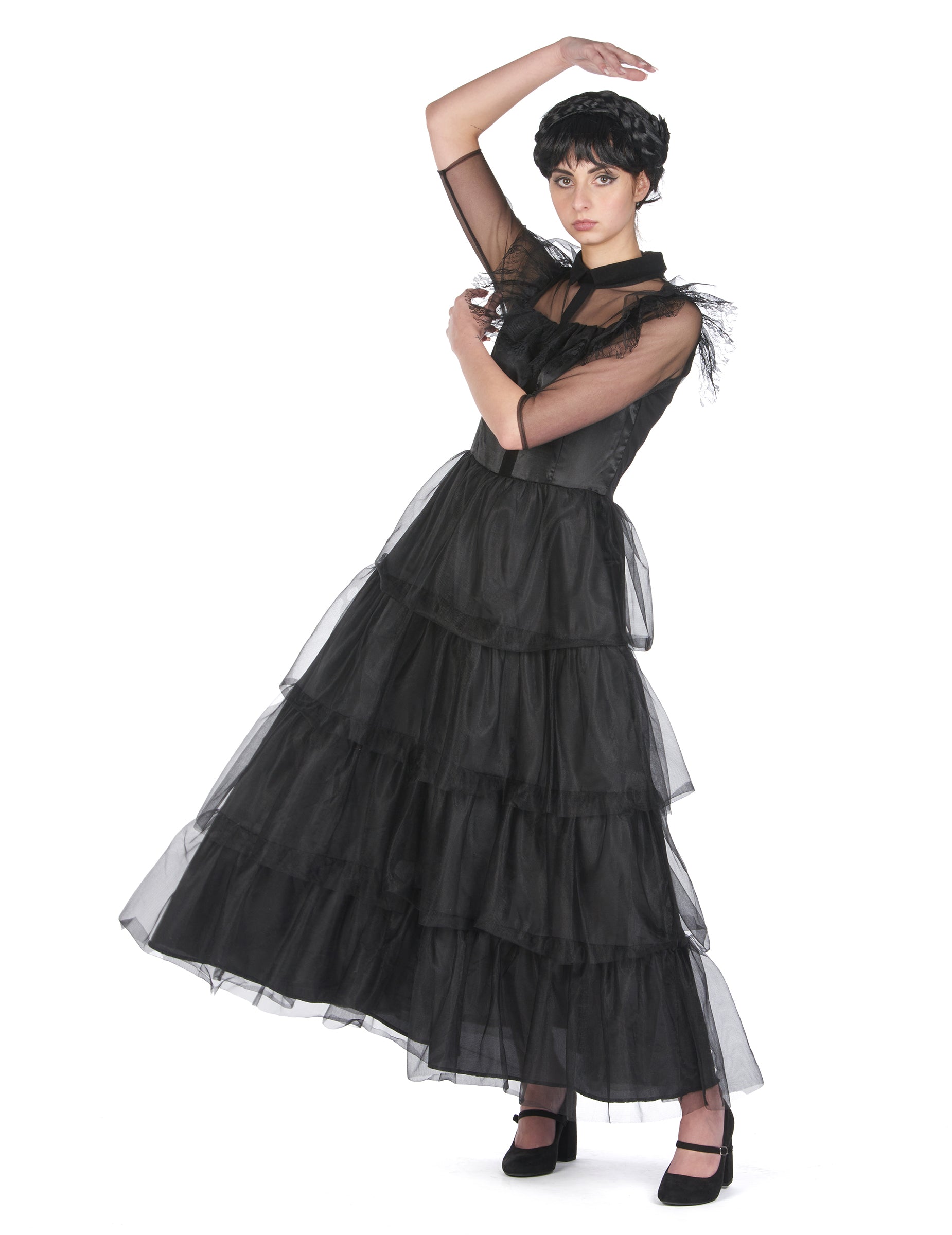 Mise en situation du déguisement robe de bal gothique pour femme