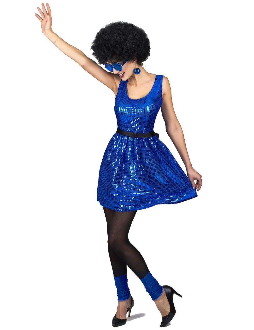 Vorderansicht des Disco (70er)-Kostümkleids für Damen