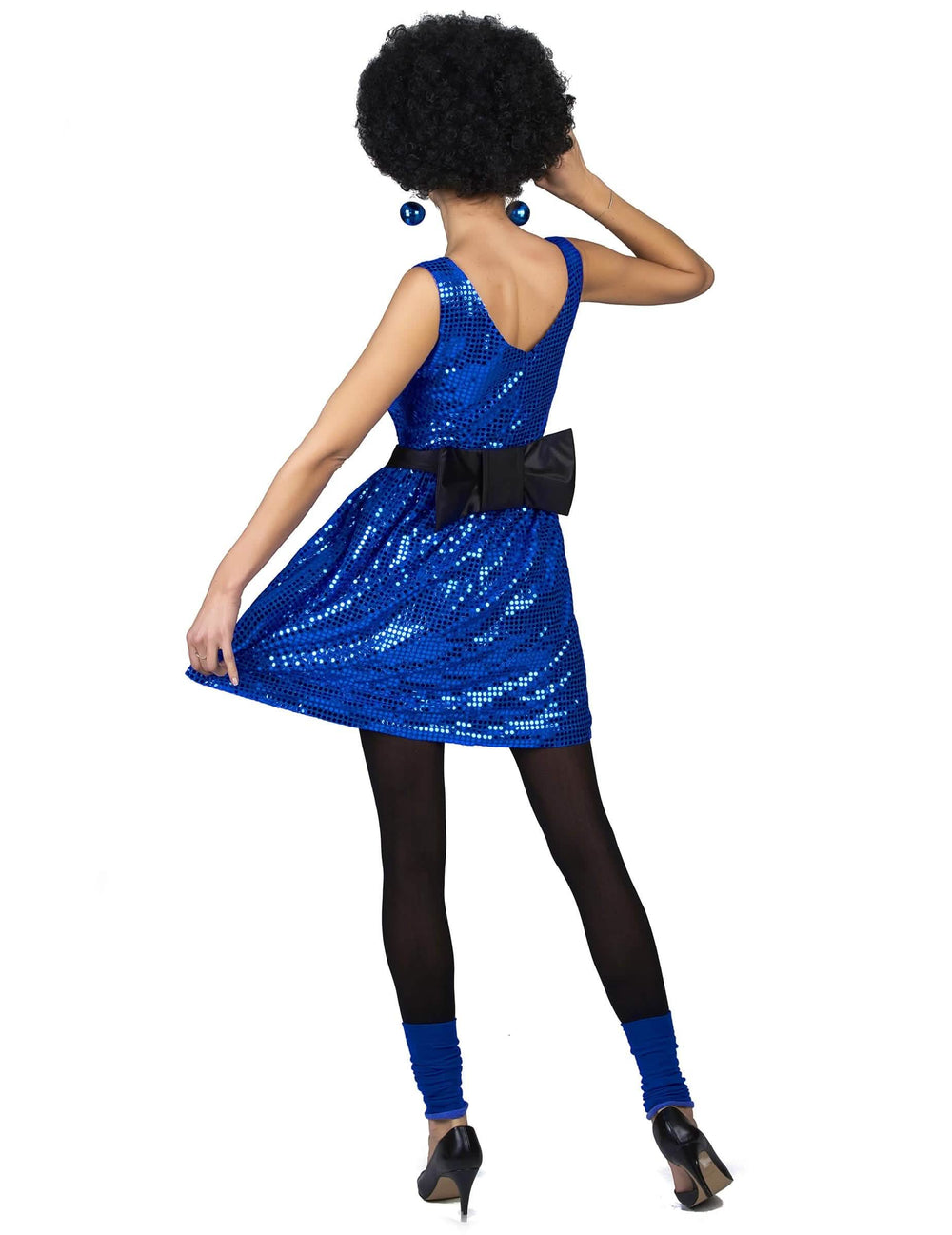 Rückansicht des Disco-Kostüms Kleid für Damen
